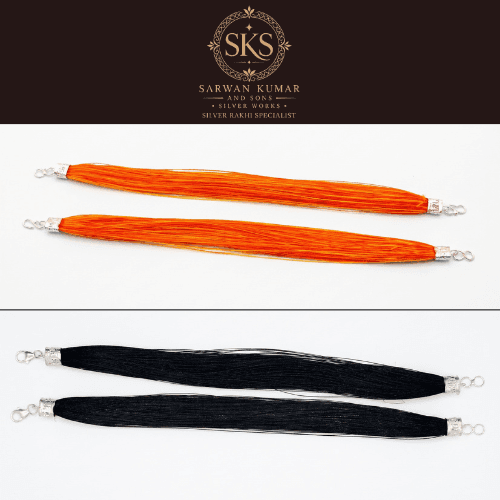 92 SILVER RAJWADI MOLI-KESARI & 92 SILVER RAJWADI MOLI-BLACK RAKHI