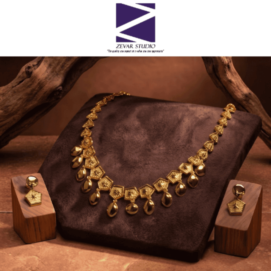 ZS GOLD NECKLACE & EARRINGS SET-1