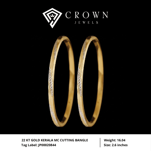 22 KT GOLD KERALA MC CUTTING BANGLE