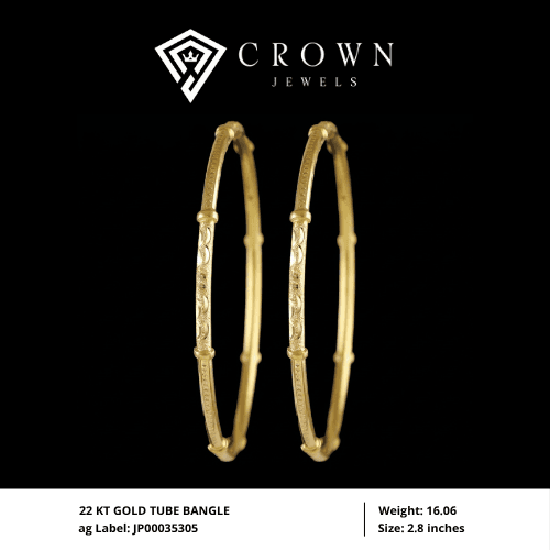 22 KT GOLD TUBE BANGLE