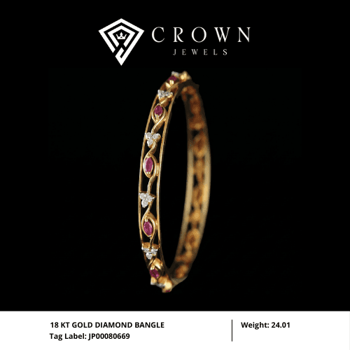18 KT GOLD DIAMOND BANGLE