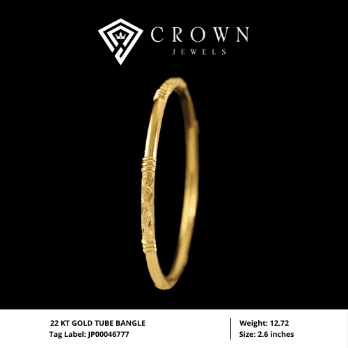 22 KT GOLD TUBE BANGLE