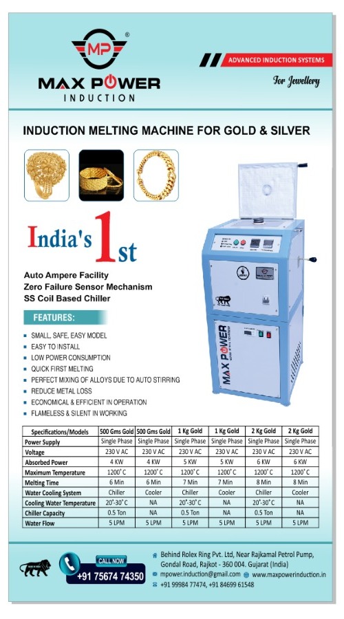 Induction Melting Machine for Gold and Silver - Standing Model