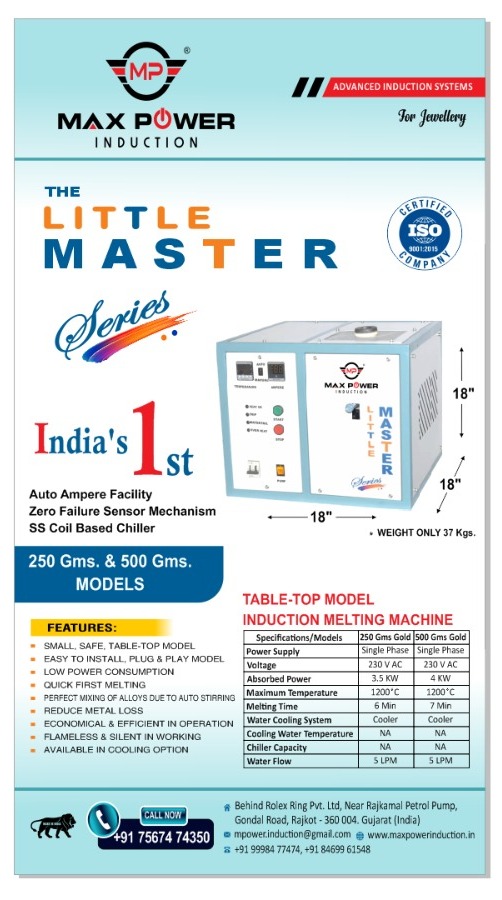 Induction Melting Machine for Gold and Silver - Table Top Model