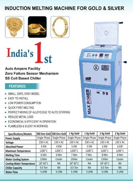 Induction Melting Machine for Gold and Silver - Standing Model
