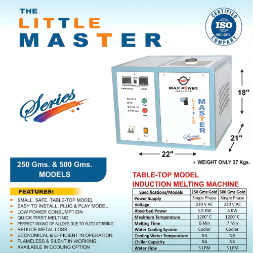 Induction Melting Machine for Gold and Silver - Table Top Model