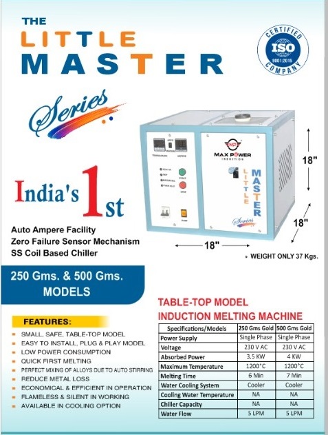 Induction Melting Machine for Gold and Silver - Table Top Model