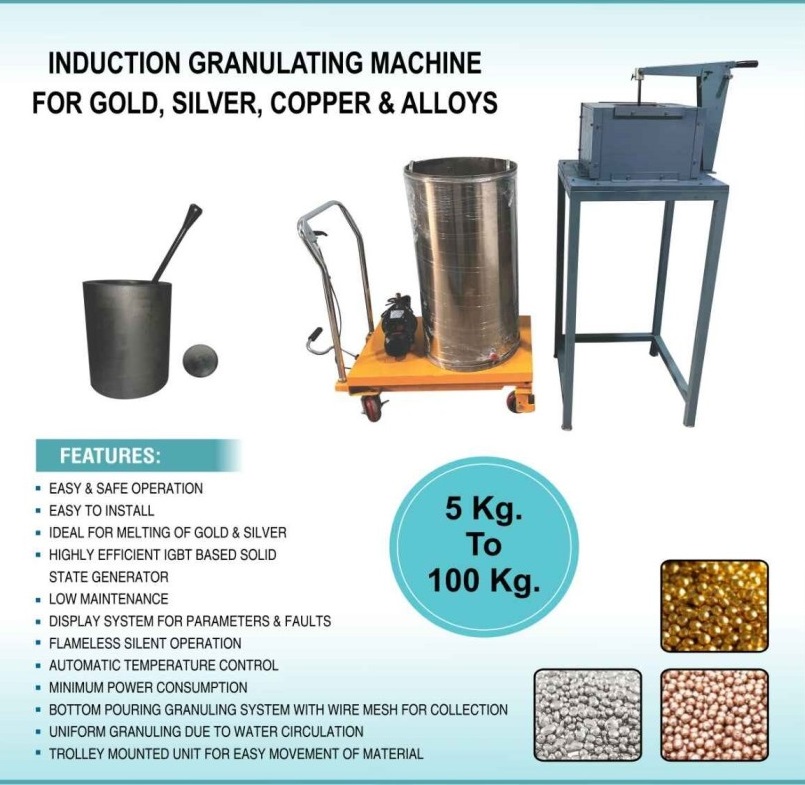 Induction Granulating Machine For Gold, Silver, Copper and Alloys