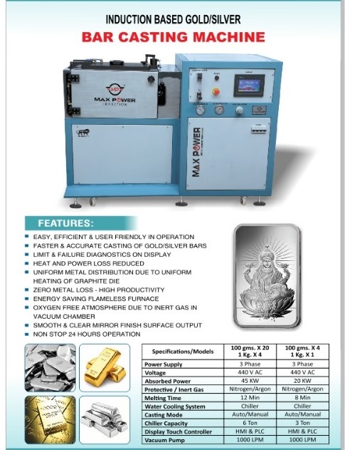 Induction Based Gold and Silver Bar Casting Machine