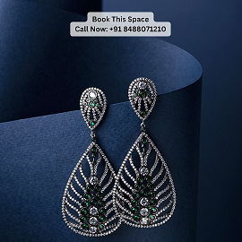 Diamond Studded Silver Earrings